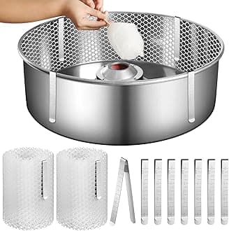 Juexica 2 Sets Cotton Candy Mesh and Clip Stabilizer Kit White Reusable Cotton Candy Machine Supplies Compatible with Floss Maker for Kitchen