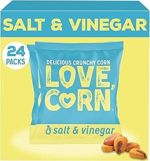 Salt & Vinegar Crunchy Corn Snack | 24 x 20g Bags | Kosher, Vegan, Gluten-Free | Simple Ingredients, Low Calorie, Low Sugar | Great For Lunchbox & On The Go | Perfect Healthy Graze | UK Made