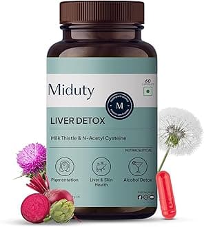 Liver Detox Supplement Milk Thistle with N-Acetyl Cysteine 900 mg | Natural Body Detox & Digestive Enzymes - Fatty Liver Care | Natural Detoxification Formula - 60 Veg Capsules