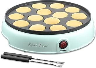 Mini Pancakes Maker Machine, Dutch Mini Pancake Griddle, 14 Holes Electric Poffertjes Pan, Ideal for Breakfast, Snacks, Desserts & More