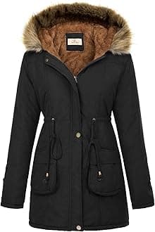 Women's Winter Coats Fleece Parkas Anoraks Hooded Military Jacket Coats