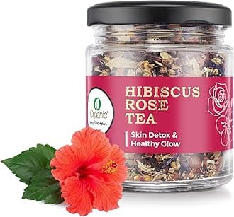 Hibiscus Rose Herbal Tea | Organic Flower Blend for Skin Detox & Healthy Glow | Caffeine Free Loose Leaf Infusion for Immunity, Gut Health & Weight Wellness | 60g, 30 Cups