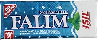 Falim Sugar Free / Sugarless Chewing Gum - Total 100 Pieces - Pack of 5 x20 Pieces - Tooth Friendly - Certified Member of the University of Zurich Dental Friendly Association (1996) (Carbonate & Mint)