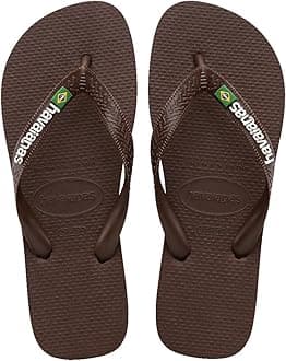 Havaianas Brasil Logo Unisex-Adult Sandals,Coffee/White,45/46 EU