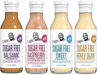 G Hughes Sugar Free, Salad Dressing Bundle - Gluten Free Salad Dressings, Low Carb Healthy Salad Dressing - 12 Oz Bottles (4-Pack Honey Dijon, Sweet, Raspberry, & Balsamic)