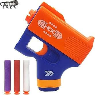 Toy Cloud Mini Soft Blaster Manual Soft Bullet Shooting Toy with 3 Safe Foam Bullets for Kids, Safe and Long Range Shooting Gun - Multicolour