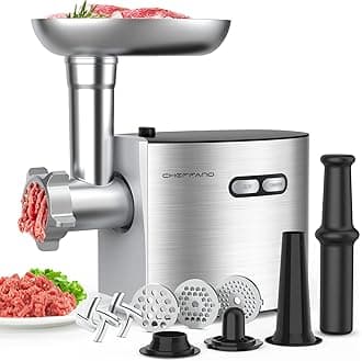 Meat Grinder, 2600W Max Stainless Steel Meat Grinder Electric, ETL Approved Heavy Duty Meat Mincer Machine with 2 Blades, 3 Plates, Sausage Stuffer Tube & Kubbe Kit for Home Kitchen Use