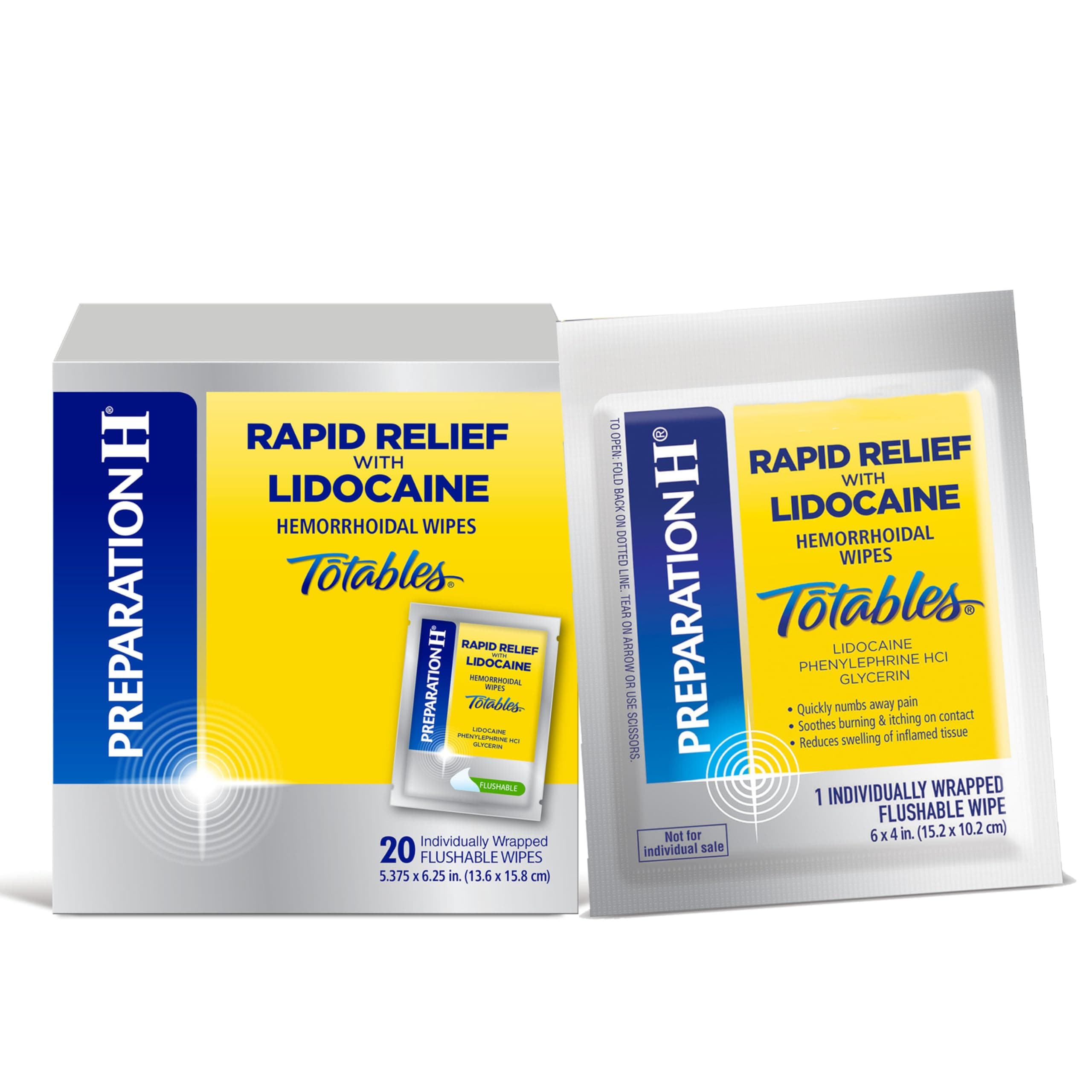 Preparation H Rapid Relief Totables Wipes