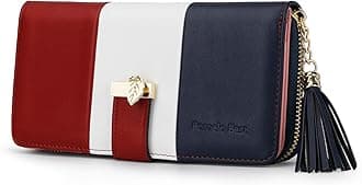 Pomelo Best Ladies Purse, Women's Wallet with Multiple Card Slots and Roomy Compartment, Red/White/Blue, Large, Classic