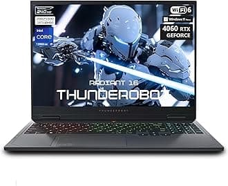 Thunderobot Radiant 16 i9 4060 2.5K Gaming Laptop, 16" WQXGA 240Hz Display, Core i9-13900HX, GeForce RTX 4060, 32GB DDR5 RAM, 2TB PCIe SSD, RGB Backlit Keyboard, Wi-Fi 6, Win 11 Home,