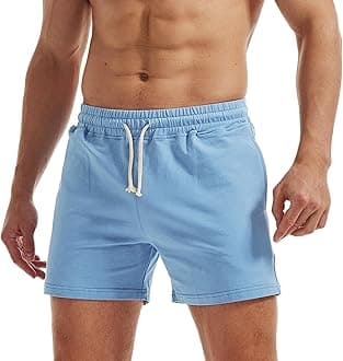 AIMPACT Mens Workout Sweat Shorts 5 Inch Cotton Casual Fitness Mens Athletic Gym Shorts with Pockets