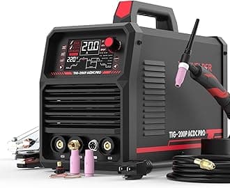 YESWELDER 200A AC/DC Aluminum Tig Welder with Pulse, Digital Inverter STICK/TIG 110/220V Dual Voltage TIG Welding Machine TIG-200P ACDC