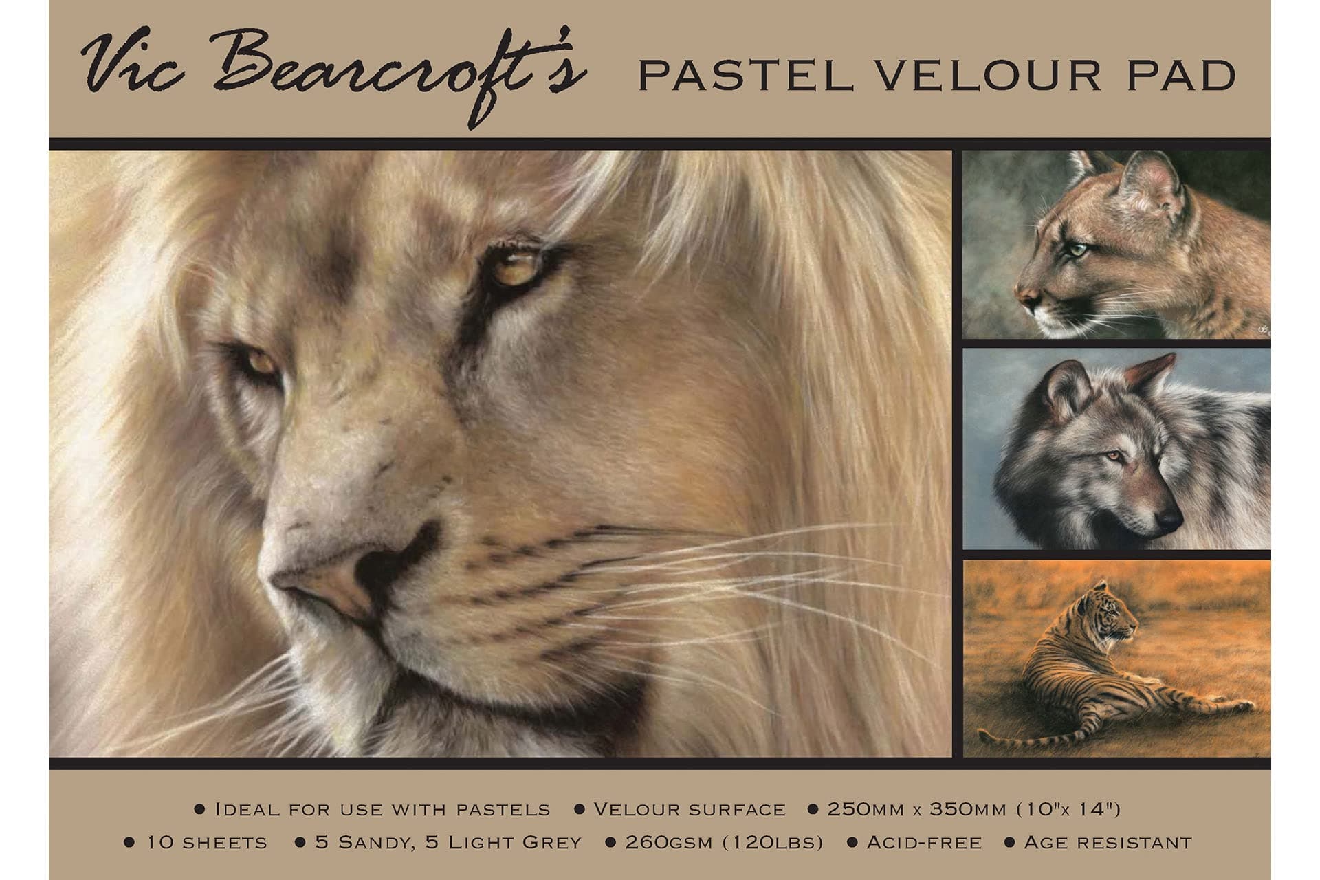 Vic Bearcroft Pastel Velour Pad - Regular Sandy and Light Grey (250mm x 350mm)
