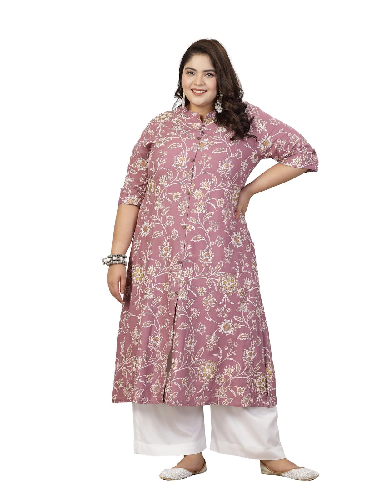 StylumWomen's Rayon Relaxed Fit A Line Kurta