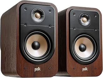 Polk Signature Elite ES20 Bookshelf Speaker - Hi-Res Audio Certified, Dolby Atmos & DTS:X Compatible, 1 Inch Tweeter & 6.5 Inch Woofer, Power Port Technology for Effortless Bass (Pair, Contemporary