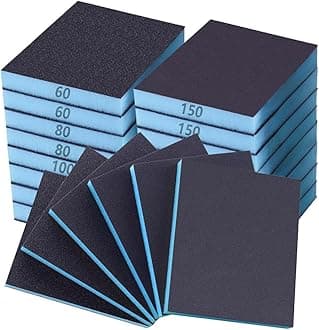 8 Pack Sanding Sponge, 60 150 240 320 Coarse Medium Fine Grits Sanding Block,Wet Dry Sandpaper Block Sandpaper Sponge for Wood Metal FurniturePaint and Drywall