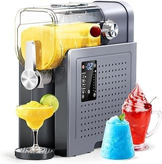 Slushy Machine for Home - 88oz Frozen Drink Maker, 2 In 1 Soft Serve Ice Cream & Slushie Machine with LED Display, No Ice Needed, 6 Preset Programs for Frozen Margaritas, Frappe (Dark Gray)