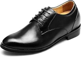 CHAMARIPAElevator Shoes Mens Fashion Oxford Leather Dress Shoes Height Increasing Shoes Formal Dress Shoes for Men Back to Schoool -Black (10.5 UK, Black-2)