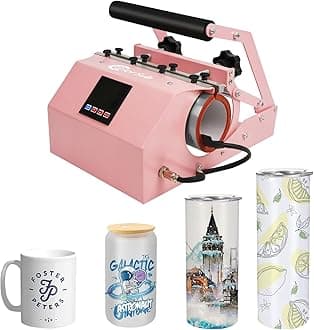 ColorSub Mug Press Tumbler Heat Press Machine, Sublimation Mug for 11-30oz Heat Press Printer, Cup Press Machine DIY Blank Transfer Presse Glasses (Pink)