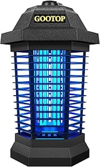 GOOTOP Bug Zapper Outdoor, Mosquito Zapper, 3 Prong Plug in Electric Fly Zapper, Mosquito Killer, Fly Traps, Flying Insects Zapper Indoor Outdoor 90-130V, 4200V, ABS Plastic Outer (Black)
