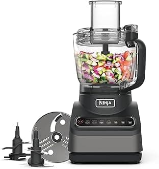 Food Processor with 4 Automatic Programs Chop, Puree, Slice, Mix, and 3 Manual Speeds, 2.1L Bowl, Chopping, Slicing & Dough Blades, 850W, Dishwasher Safe Parts, Black BN650UK