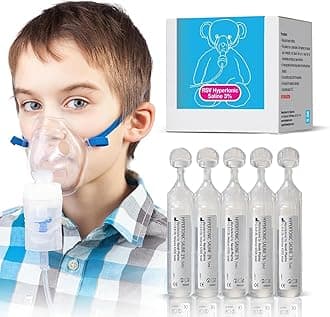 NAVEH PHARMA Gentle Respiratory Relief: Kids-Friendly 3% Hypertonic Saline Solution for Nebulizer | Soothing Inhalation for Little Ones | 25 Vials x 5ml | Easy Clearing of Tiny Lungs & Congestion