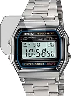 FCS smartwatch screen guard for Casio Vintage Watch-A-158WA-1Q | Pack of 3 | Edge to Edge Coverage | Ultrathin 0.125mm 9H anti shock flexible Watch screen protector TPU membrane (CASIO-A158WA-1DF-X)