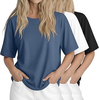 3 Pcs Womens Half Sleeve Top Elbow Length T Shirt Women Round Neck Basic T Shirt Summer Casual Blouses