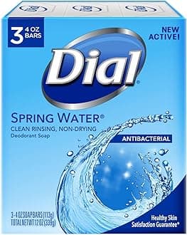 Dial Antibacterial Deodorant Soap, Spring Water, 4 Ounce, 3 Bars