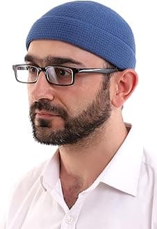 ihvan online Turkish Muslim Winter Velvet Roll Up Kufi Hats for Men Taqiya Takke Peci Islamic Hats Islamic Gifts