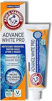 Advance White Pro Toothpaste, Baking Soda Teeth Whitening Toothpaste with Micro Polisher Technology, 2 Shades Whiter in 4 Weeks, 75 ml Tube