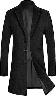 Men's Luxury Full Length Trench Coat Long Wool Overcoat Winter Windbreaker