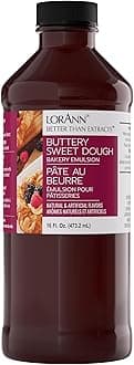 Lorann Oils Buttery Sweet Dough Bakery Emulsion: Authentic Sweet Dough Taste, Ideal for Amplifying Sweet Bready Notes in Baked Goods, Gluten-Free, Keto-Friendly, Sweet Dough Flavoring Essential