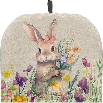 Psesaysky Rabbit Easter Tea Cozy for Teapot Decorative Insulated Teapot Cozy Durable Lightweight Dome Shaped Large Tea Cosy Dust Cover Easter Decor