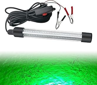 LED 12V Night Fishing Light, 20W Underwater Fishing Finder 2000LM, IP68 Fish Attracting Lamp, Green With 5M Power Cord