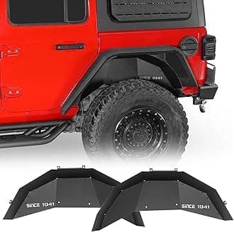 Hooke Road JL Aluminum Rear Inner Fender Liners for 2018-2026 Jeep Wrangler JL & Unlimited 2/4 Doors, 2 PCS Wheel Well Liner Splash Mud Guards - Black