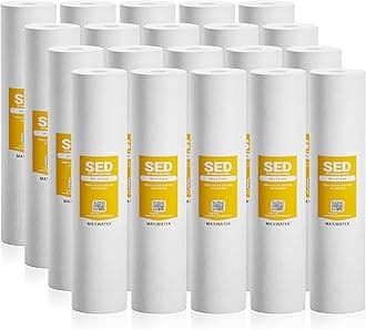 Max Water 5 Micron 20 x 4.5 Sediment Filter 20 inch Whole House BB Water Filtration System Replacement Cartridge Compatible with DGD-5005-20, FP25B, AP810-6, FPMB5-20, P5-20, 155358-43, SDC-45-2005