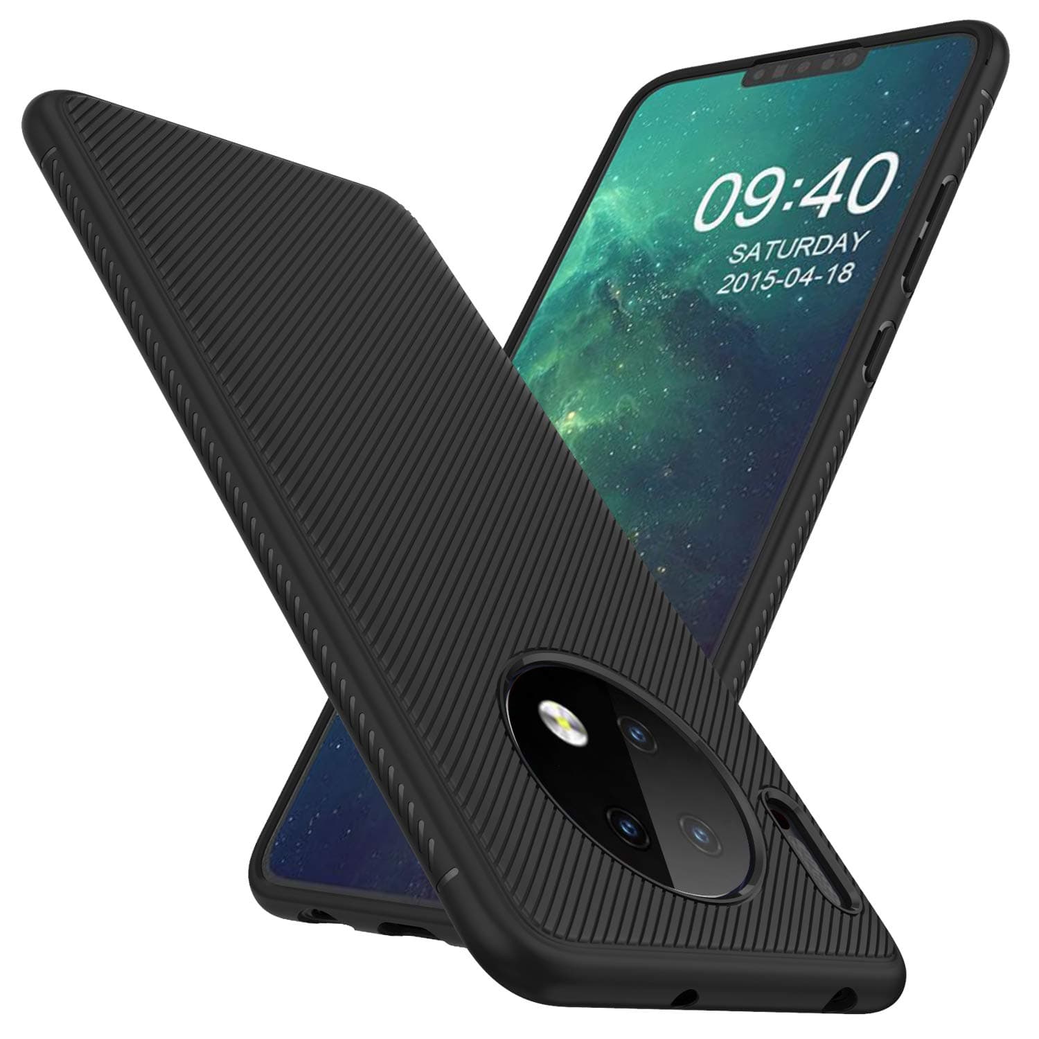 AOYIY Case For Huawei Mate 30 Pro Case,Slim Soft Shockproof Case with Flexible TPU Silicone Hybrid Protective Case Carbon Fiber Case for Huawei Mate 30 Pro (Black)