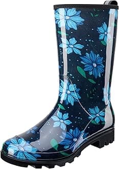 HISEAWomen's Rain Boots Waterproof Mid Calf Garden Boots for Women
