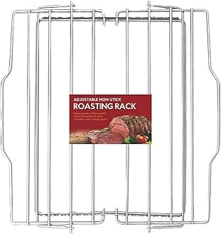 Roasting Adjustable Baking Rack, Chrome-Plated Steel, Adjusts to 7 Different Positions, 11.5 x 10.5 x 0.5-Inches