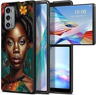 Women Africa American for LG Wing 5G 6.8" Phone Case, Slim Phone Case for LG Wing (2020), Hard PC Shookproof Wireless Charging Men/Women Cover for LG Wing 5G