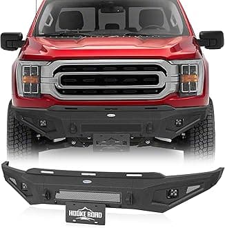 2022 F150 Front Bumper for Ford F-150 2021 2022 2023 (Excluding Raptor), Steel Offroad Bumper with License Plate Mount & LED Spotlights