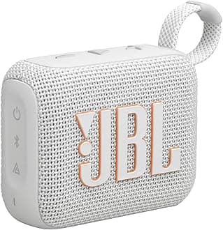 JBL Go 4 - Ultra-Portable, Waterproof and Dustproof Bluetooth Speaker, Big JBL Pro Sound with Punchy bass, 7-Hour Built-in Battery, Made in Part with Recycled Materials (White)