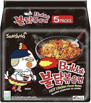 Hot Chicken Ramen Buldak Fire Noodles, 5 X 140 Grams