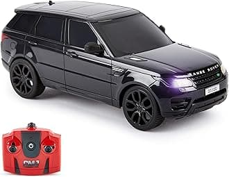 CMJ RC Cars TM Range Rover Sport Remote Control Car 1:24 scale with Working LED Lights, Radio Controlled Supercar (Range Rover Sport Black)