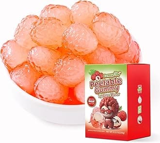 GummyGlow Peelable Fruity Gummy Candy, 8.1oz (230g) Box, 45-55 Individually Wrapped Chewy Candies, Fun to Peel, Perfect for Sharing, Party Favors & Gifts (Lychee)