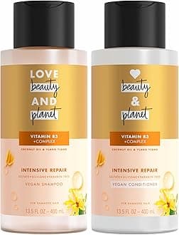 Love Beauty and Planet Coconut Oil & Ylang Hope and Repair Shampoo and Conditioner for Dry and Damaged Hair 2 Count, 13.5 oz each, Paraben, Silicone Free, Vegan