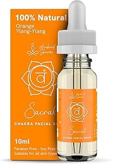 Sacral Chakra Facial Serum Essential Oil Blend, Natural & Organic Moisturizing Serum for Face with Sunflower, Argan, Apricot, Rosemary, Lavender Oils for Spiritual Journey, Peace, Deeper Connection