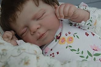 Realistic Baby Silicone Baby Dolls Full Body Girl, 20 Inch Waterproof Lifelike Reborn Baby Dolls Toddler Realistic New Born Baby Doll Squishy Anatomically Correct for Kids (Off White Daisy)