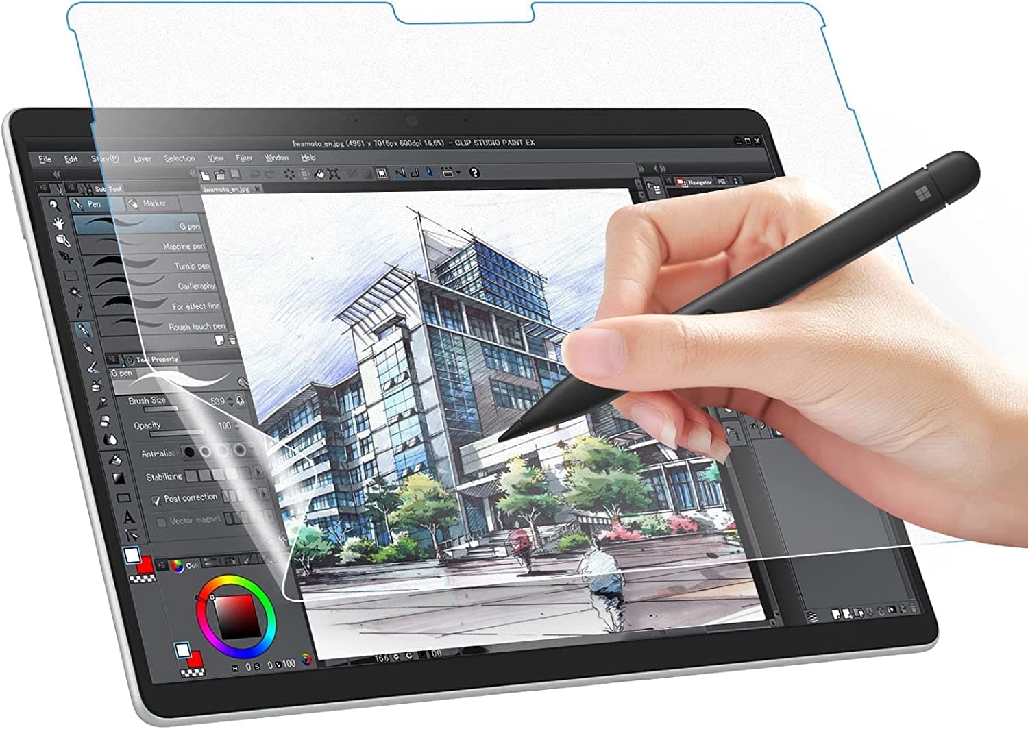 OJOSMatte Screen Protector for Microsoft Surface Pro 9 13-Inch 2022 / Pro 8 2021 / Pro X, Write, Draw and Sketch with S-Pen Like on Paper, Matte Anti-Glare PET Film